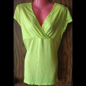 XXL (19) Bodycon Neon yellow short sleeve babydoll style top